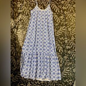 Loft size Medium Maxi Dress Blue Boho thin straps. NWT